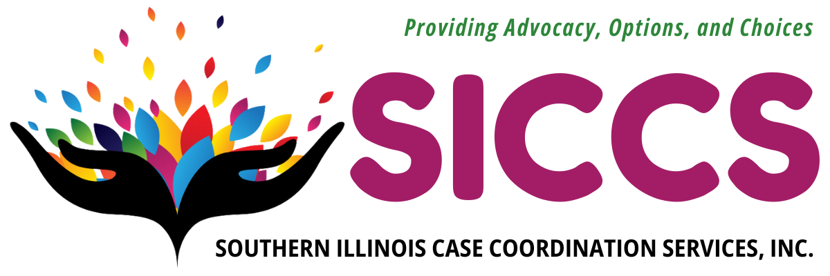 SICCS Agency name and tagline in violet, green, and black text
